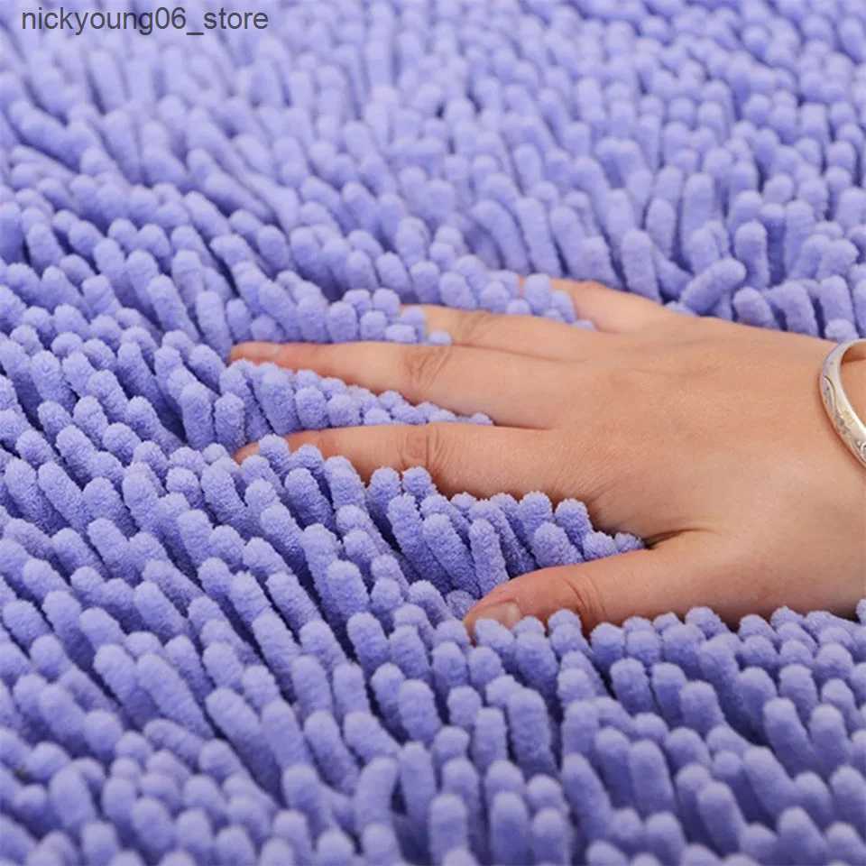 Non-Slip Bath Mats Bath Bathroom Half Round Rug Carpet Floor Mat Chenille Fashion Semicircular Shaggy 40*60cm Absorbent Anti-Skid L240910