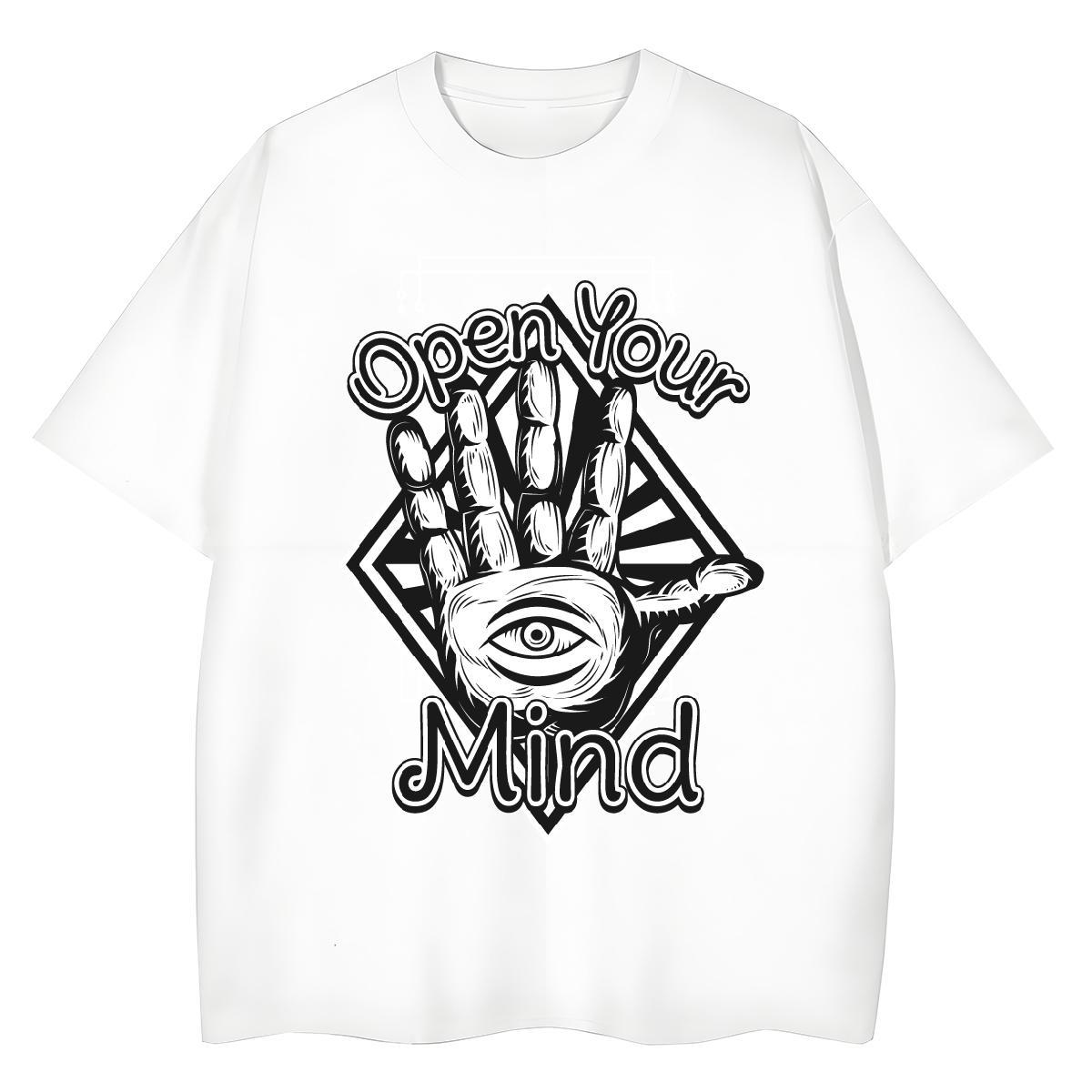 New Women T Shirts 230g Cotton Breathable Crew Neck Street Wear hands Woman Tshirt Loose fit Cartoon Anime Tops Shirt