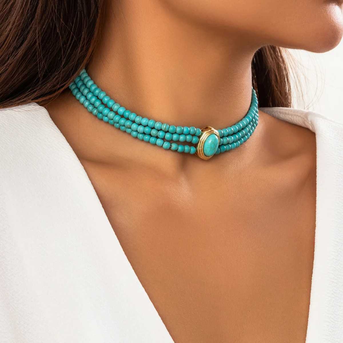 PuRui Elegant Imitation Pearl Necklace Multi-layer Handmade Strand Beads Natural Stone Choker Women Jewelry Neck Chain Party NewX241009