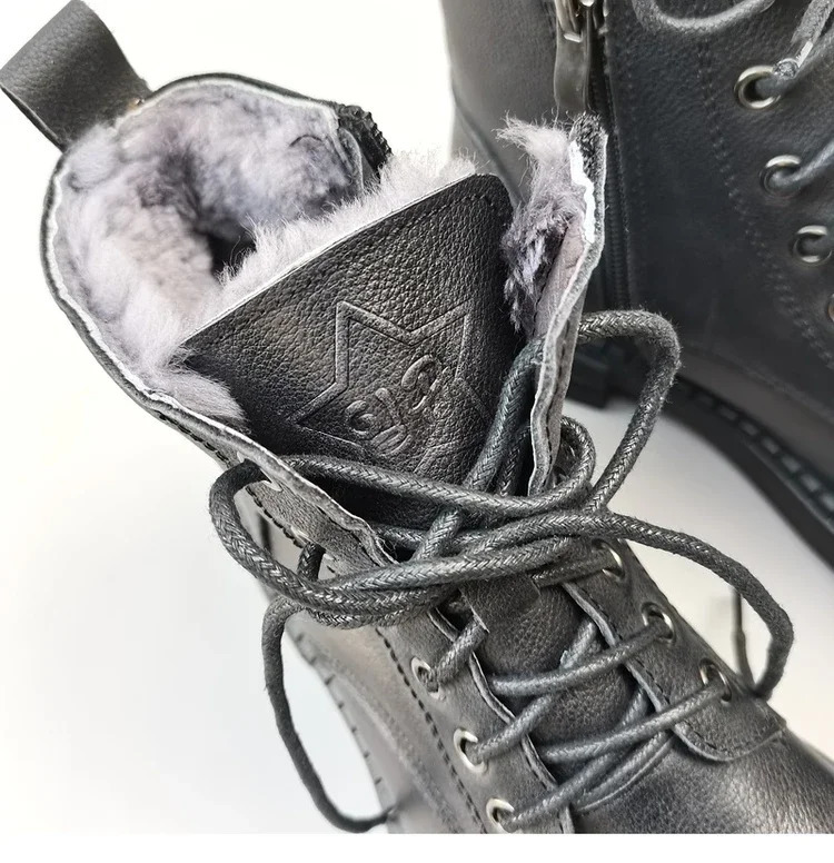 Careaymade -100% genuine leather wide version casual womens large-sized short boots mens pure handmade single boots warm wool boots 241007