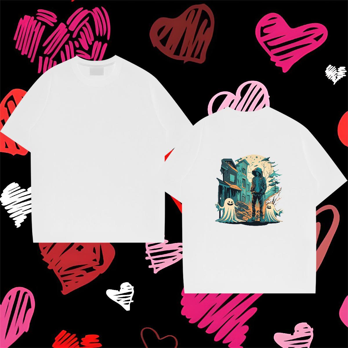 Designer T shirt 100% Cotton 230g skull Street Black Oversized Short Sleeve Soft Men Tops Tees Classic Tops Shirt