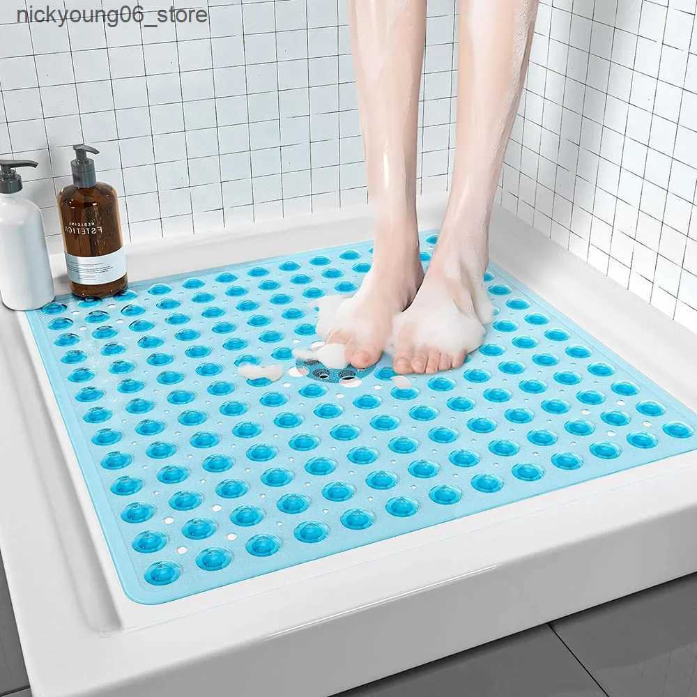 Non-Slip Bath Mats 1PC Square PVC Bubble Leak Hole with Suction Cup Shower Non-slip Mat Bath Non-slip Bath Mat Floor Mat L240910