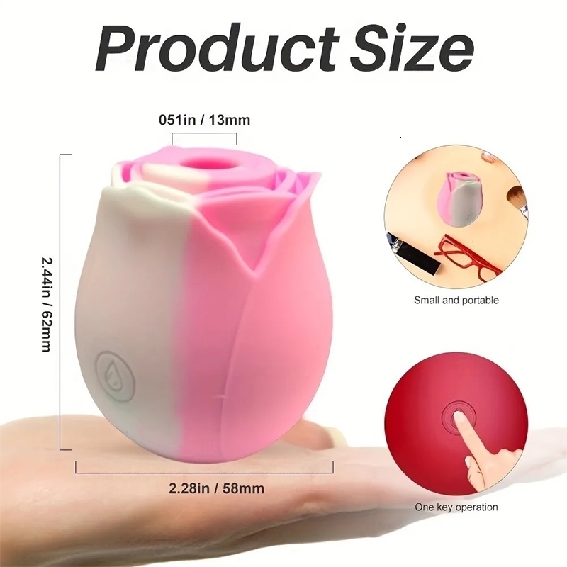 Gradient Rose Breast Sucking Vibrator Nipples Clitoris Vacuum Clit Sucker Stimulator Female Sex Toys Goods Vibrators for Adults 240914
