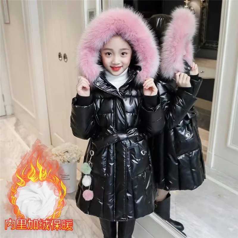 Down Coat -30 Smooth Thick Warm Coat Winter Dalian Hat Wool Warm Coat Cashmere Parka Snow Jacket Girls Cotton Clothes H241010