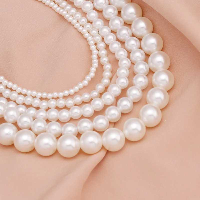 2024 Trend Elegant Jewelry Wedding Big Pearl Necklace For Women Fashion White Imitation Pearl Choker Necklace N0179X241009
