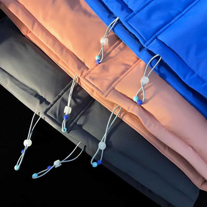 Men's Down Parkas Mens Korean Winter Ripstop Quilted Jacket Couple Solid Zip Warm Thicken Padded Cotton Coat Klein Blue Oversized Puffer Jacket Y