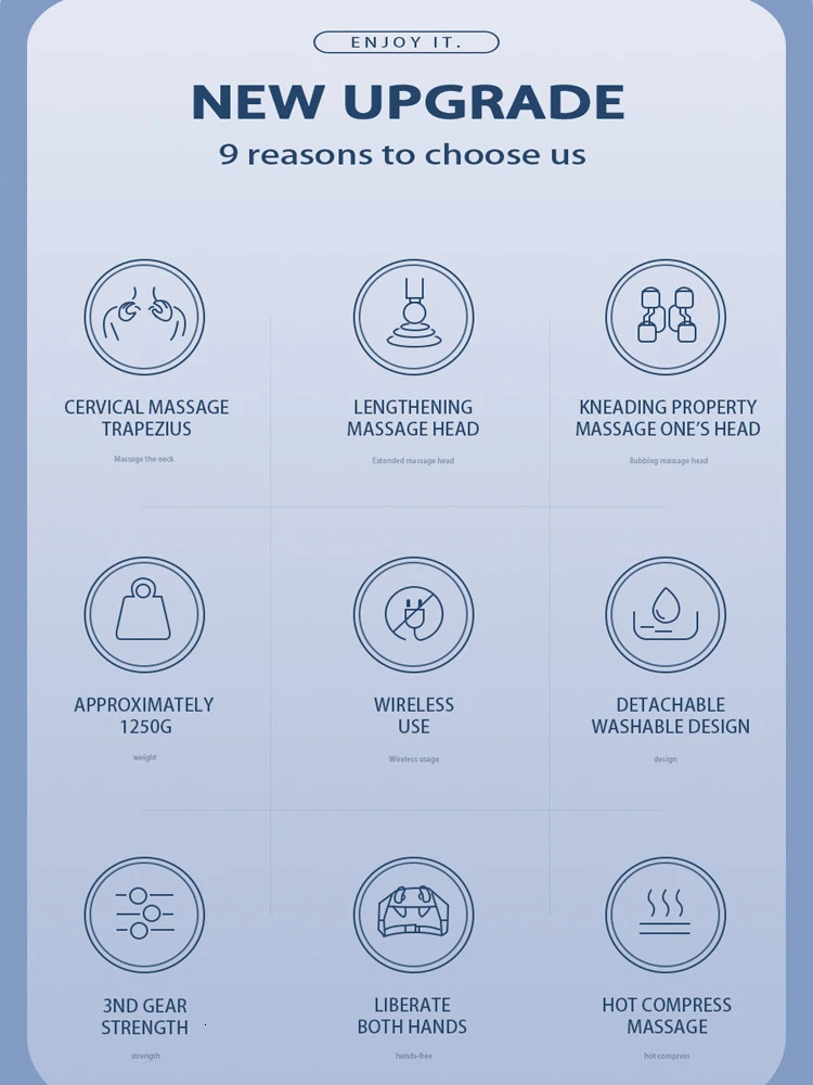 Wireless trapezoidal neck and back massager with 2-mode electric neck and shoulder massager deep muscle tissue kneading and massage shoulder relaxatio