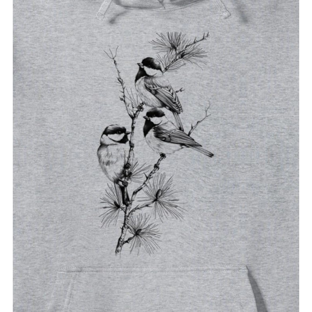 Hoodie for Mens Womens Chickadee Bird Watching Birder Birdwatching Design Graphic Pullover Hoodie Graphic Pullover Long Sleeve