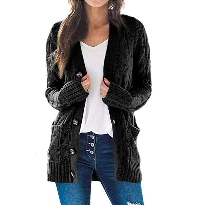 Womens mid length sweater new cardigan hooded jacket M108