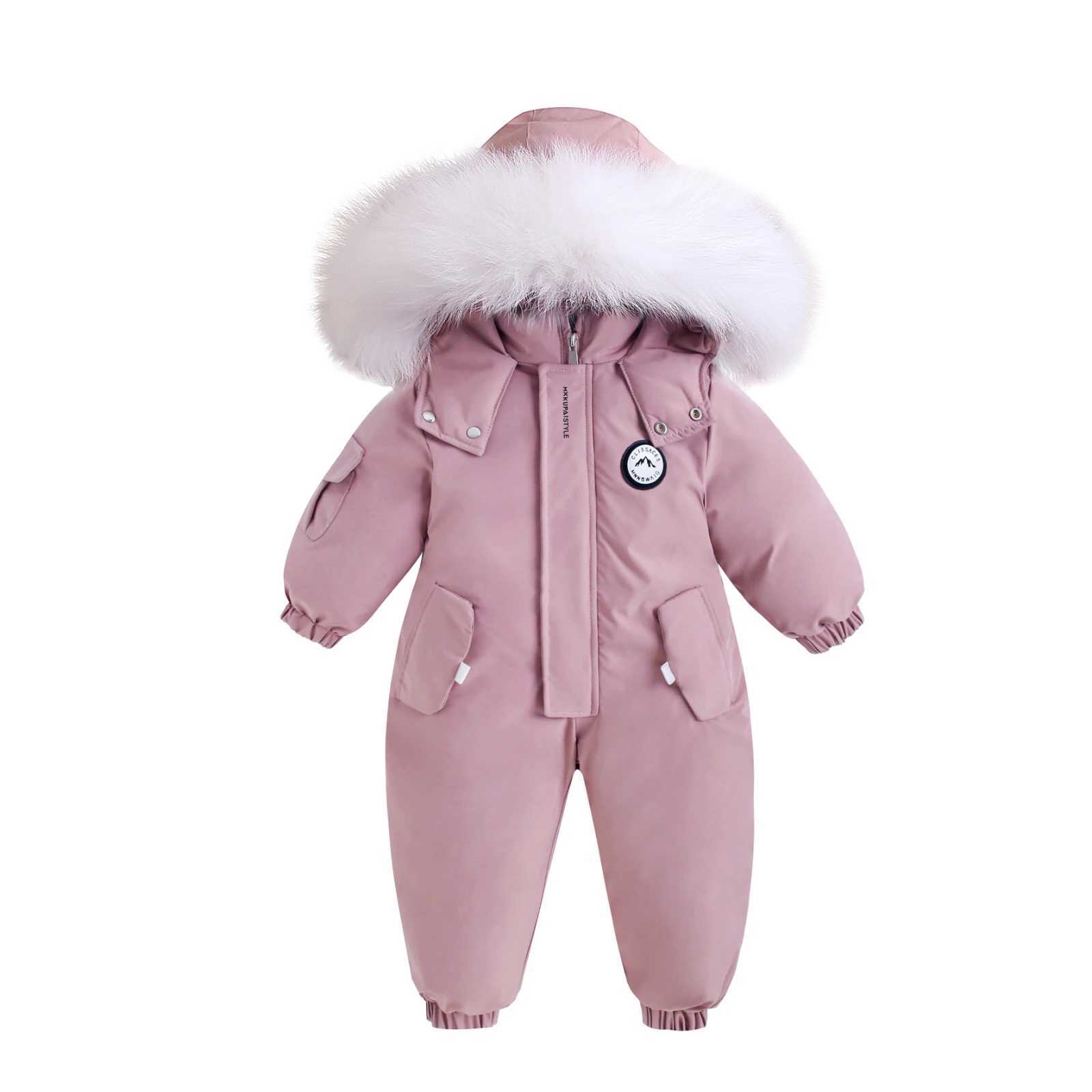 Down Coat Autumn Winter Baby overcoat Jumpsuit Warm Ski Suit Plus Velvet coat toddler boy Clothes Children Jacket little girls clothing H241010