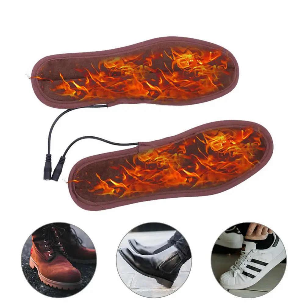 USB Heating Insoles Feet Warmer Sock Pad Soft Lint Electric Heated Shoe Insoles Winter Outdoor Sports Feet Warming Insoles 241010