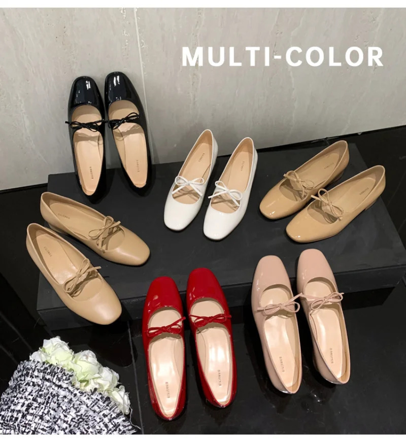 Womens shoes spring summer autumn low boots bow tie shallow cut ballet single shoes womens shoes Mary Jane shoes womens shoes 241007