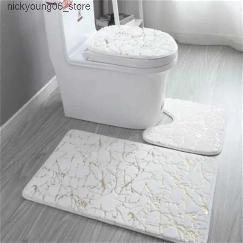 Non-Slip Bath Mats Home Toilet Mats Living Room Bathroom Set Gold Printing Anti Slip Rugs Bedroom Print Rug Shower Mat Bath Mats Bathroom L240910