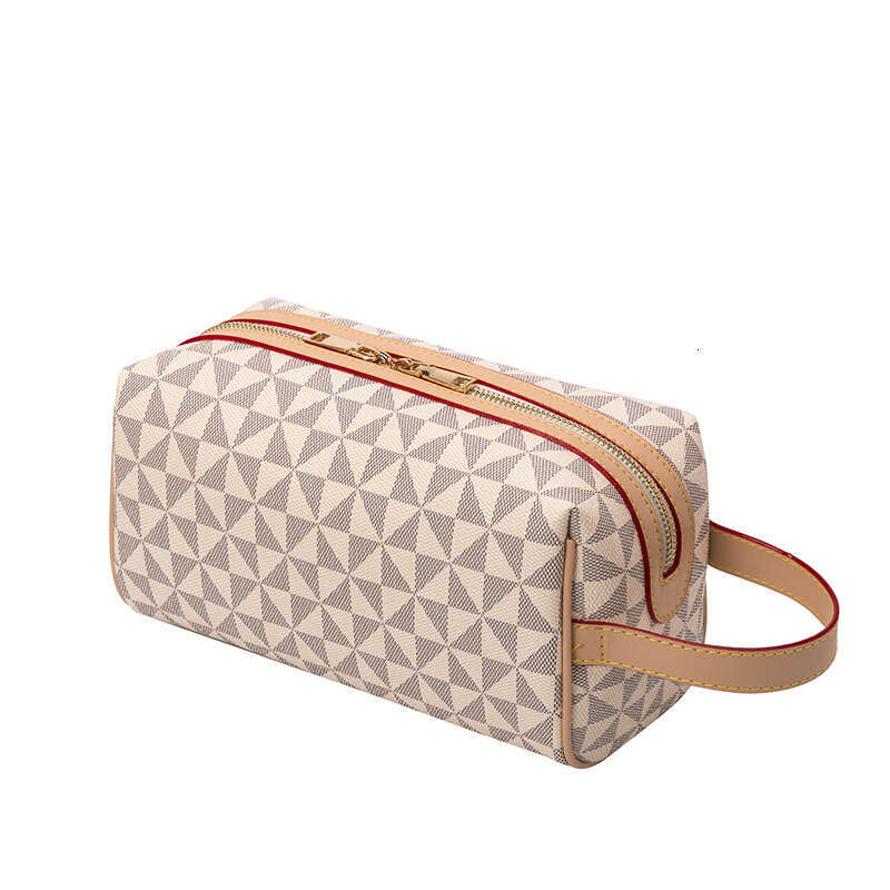 Makeup large capacity, portable, simple printed storage men's and women's cylindrical bag, hand-held bag