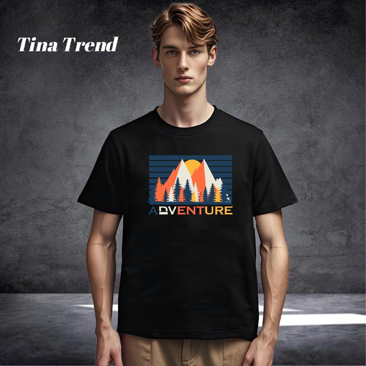 Loose T Shirts Men 230g Pure Cotton mountains Spring Summer Anime Print O Neck Short Sleeves Men Tees DIY Customized Tops Shirt