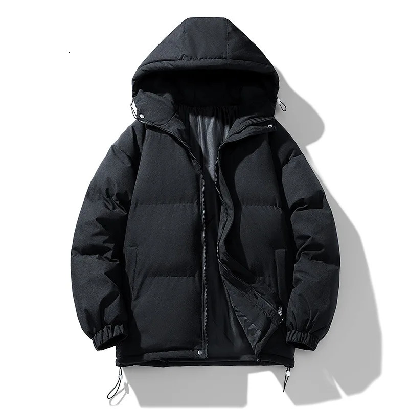 winter park mens cotton padded jacket mens inflatable jacket outdoor hooded jacket casual windproof jacket thick warm jacket mens jacket 241007