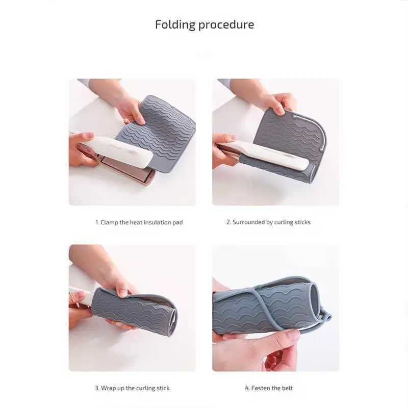 Silicone Heat Resistant Mat Pouch for Curling Iron Hair Professional Styling Tool Anti-heat Mats for Hair Straightener CurlingXJ241010