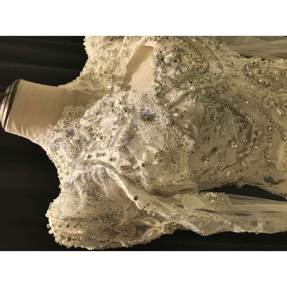 Kisswhite Green Collection Glitters Crystals mermaid custom made with jacket beads Bridal Gown