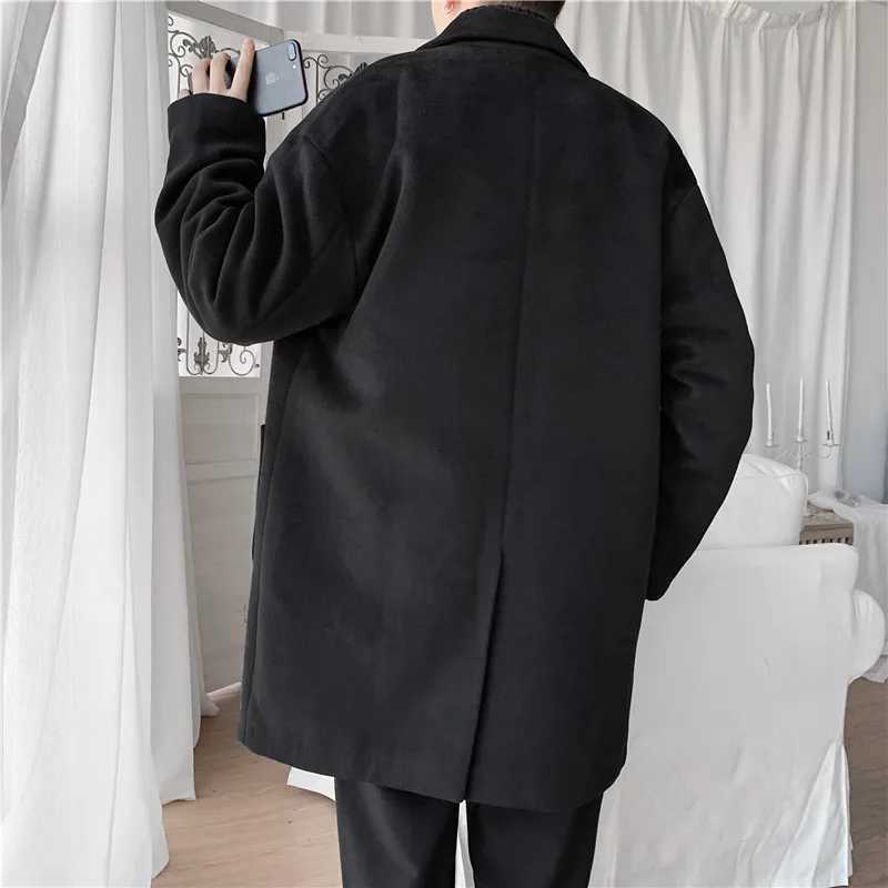 VERSMA Japanese Trendy Causal Vintage Winter Thick Wool Trench Coat Men Autumn Oversized Long Sleeve Male Overcoat Plus Size 5XL LX241010