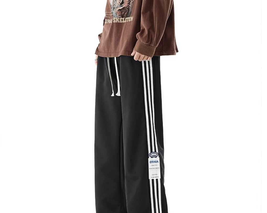 American high-end street pants mens spring and summer thin fashion brand casual sports pants young loose straight leg pants W241009