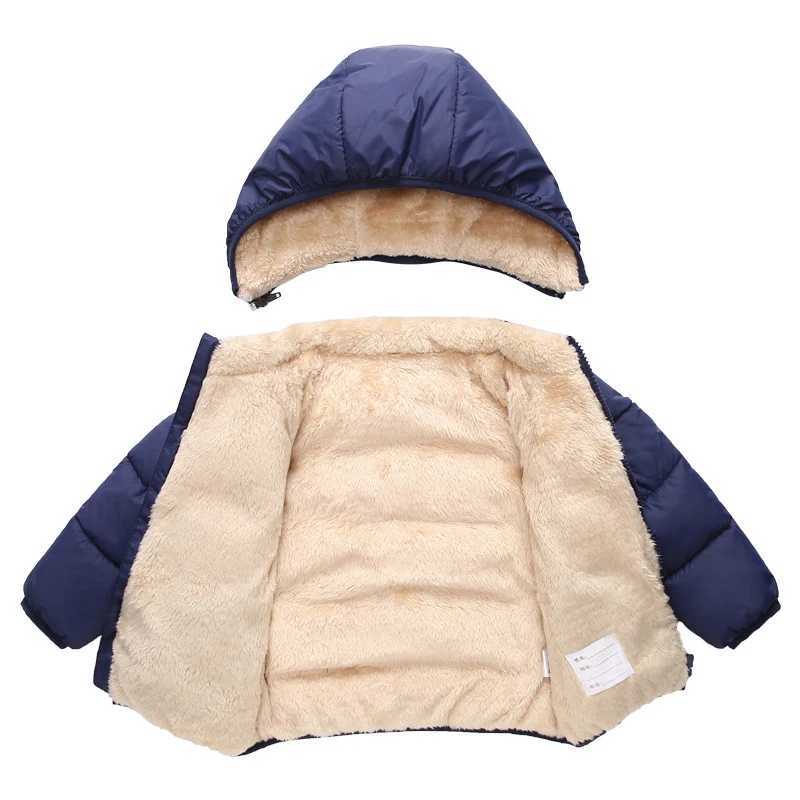 Down Coat Winter baby wool jacket childrens cartoon jacket autumn boys warm hooded jacket girls plush warm jacket H241010