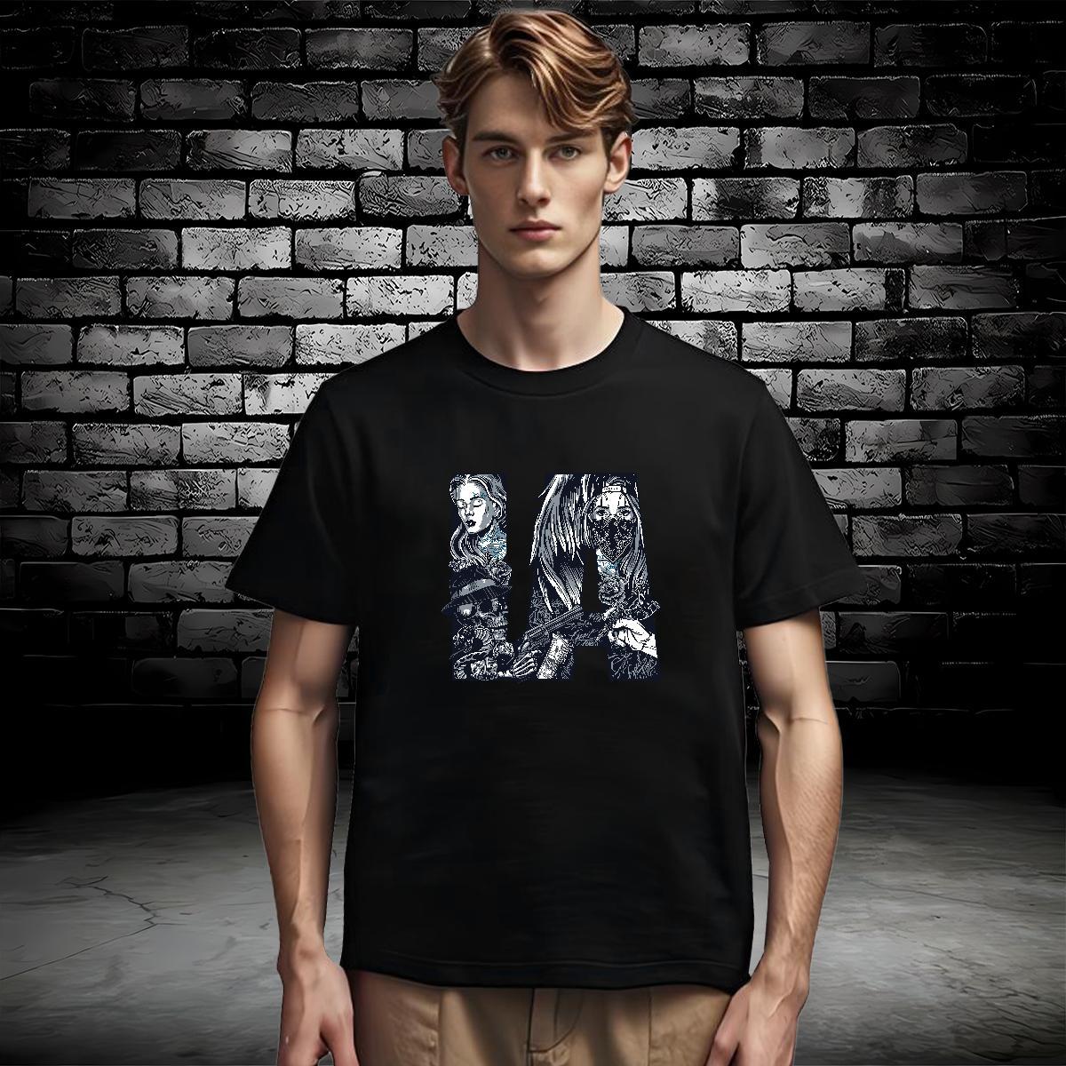 Loose T Shirts Men 100% Cotton 230g skull Street Casual DIY Printed Short Sleeve O-Neck Mens Tshirts New Tee Shirt