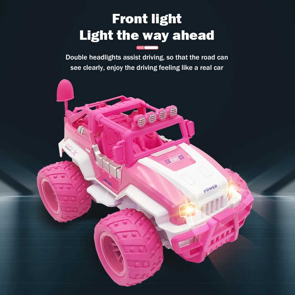 Free shipping Pink Rc Car for Kids Remote Control Truck Children Gift Cross-Country 1 12 Radio-Controlled Vehicles 2.4G Electric Toy