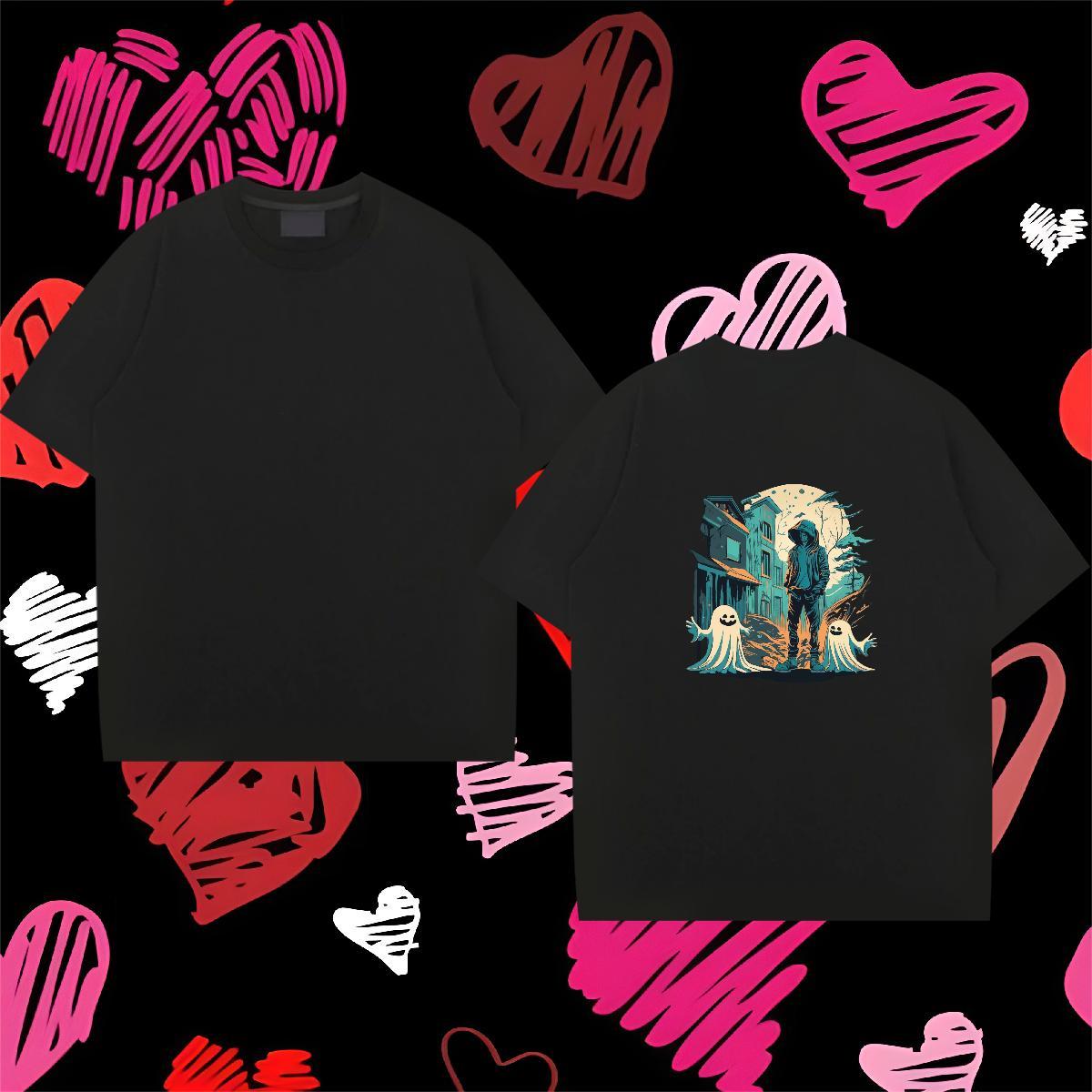 Designer T shirt 100% Cotton 230g skull Street Black Oversized Short Sleeve Soft Men Tops Tees Classic Tops Shirt