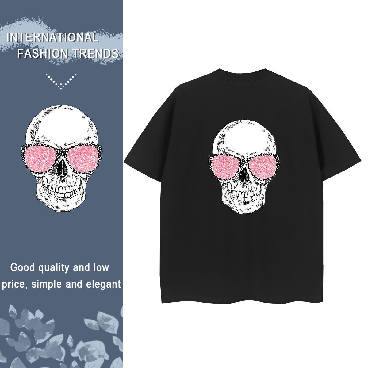 Stylist Women T Shirts 230g Cotton Breathable Soft Hip Hop Street skull Couples T Shirts Designer Nice DIY Logo Tops Tees
