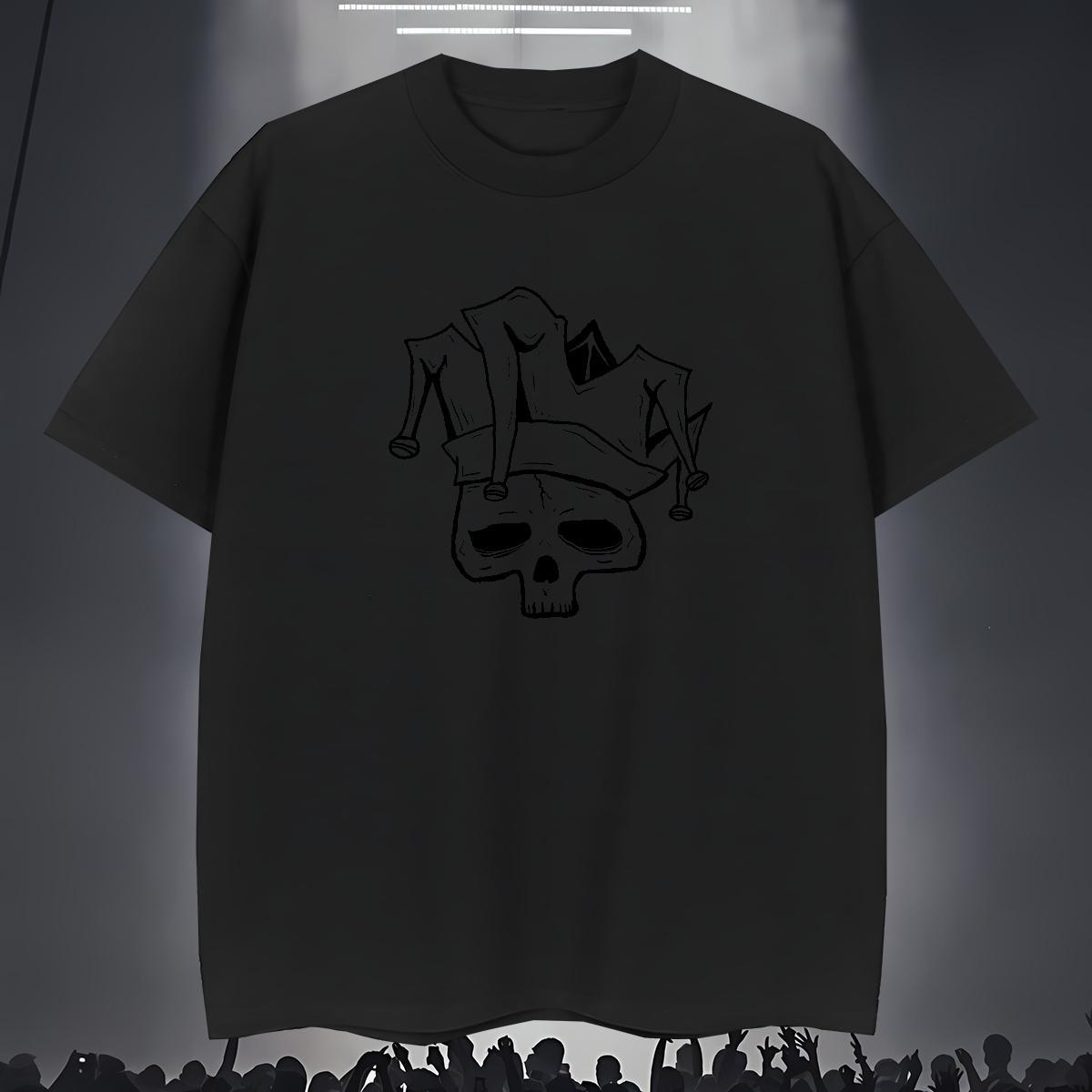 Loose T Shirts Men 230g Cotton skull Spring Summer Anime Breathable Short Sleeve Tshirt for Man Woman Casual New Clothings