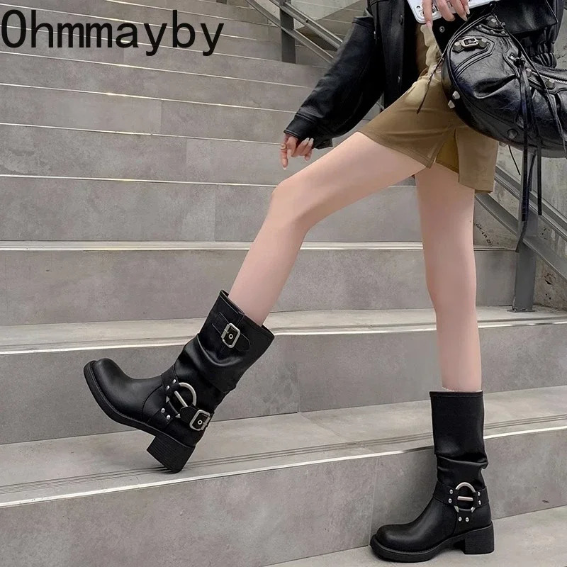Womens winter denim boots fashionable slip on womens casual short boots thick sole Mordern Botas 241007