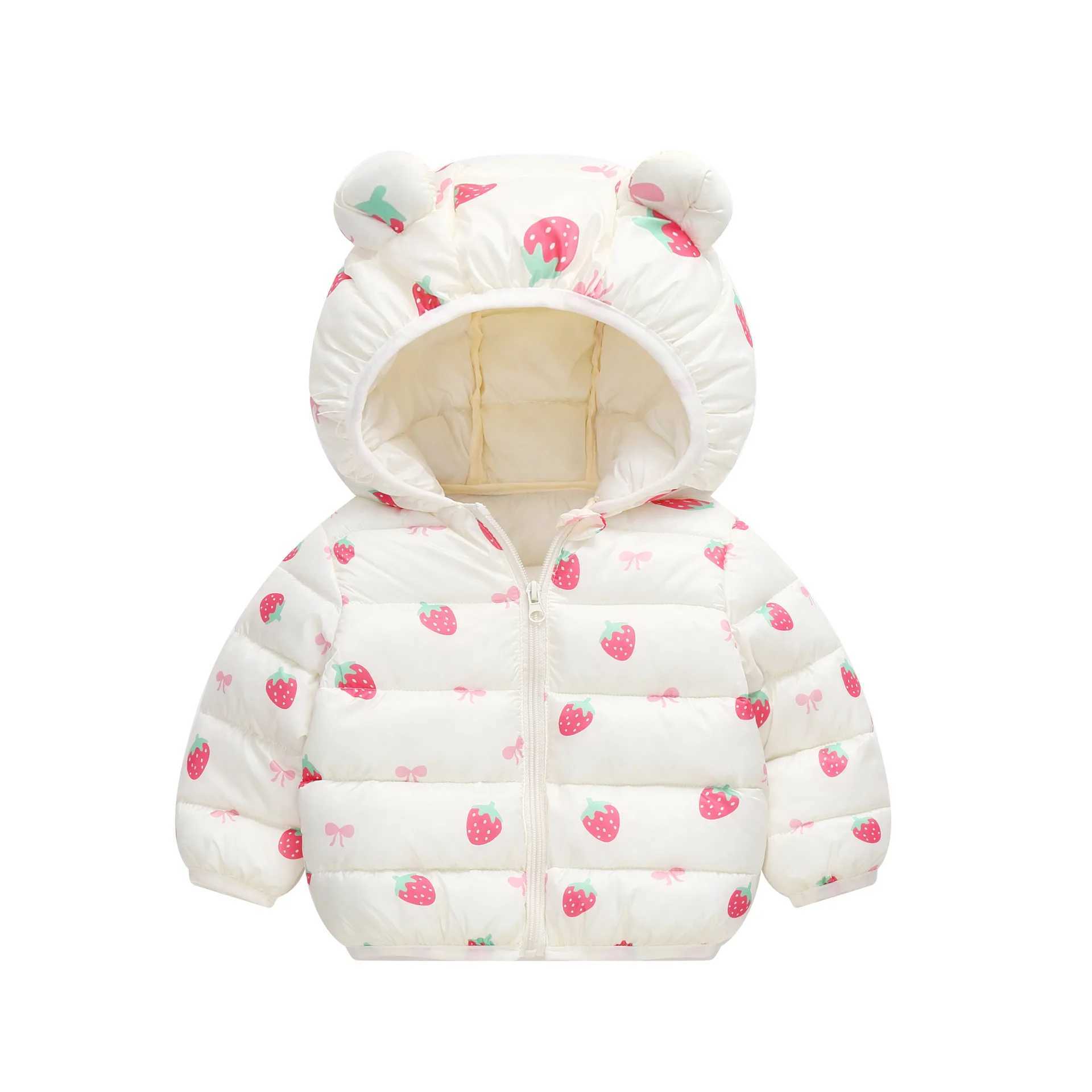 Down Coat 2024 Autumn Winter Childrens Down Jacket Baby Boys and Girls Cartoon Rabbit Hoodie Polyester Fiber Zipper Jacket H241010