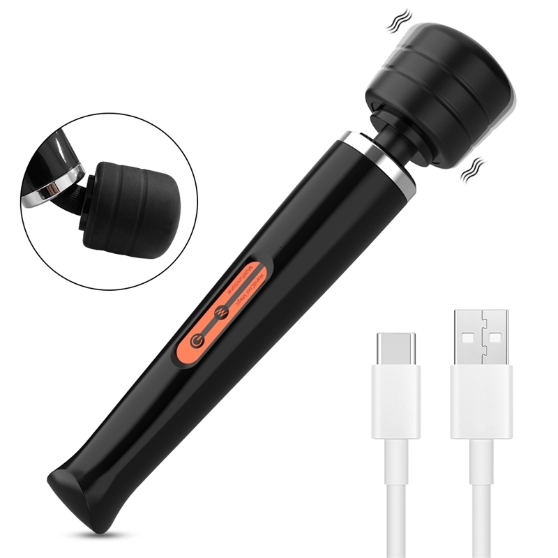 Powerful Magic Wand Vibrator for Women USB Charging Big AV Body Massager G Spot Clitoris Stimulator Adult Sex Toys for Woman 240914