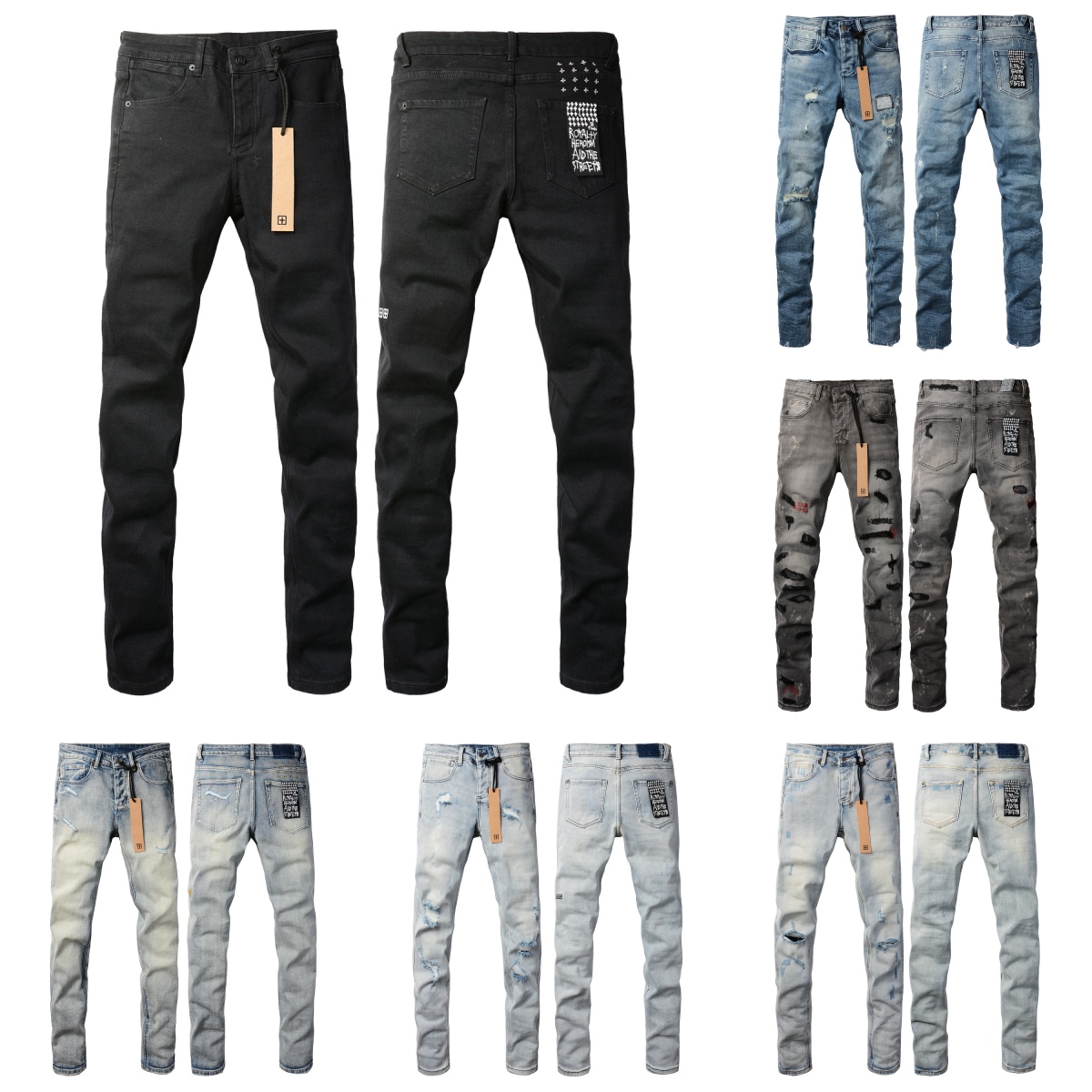 Men's jeans Ksubi jeans designer jeans Loose high waist Ripped High Street Jeans Retro Paint Spot Patch Hole Denim Streetwear silm Feet Micro Elastic pants