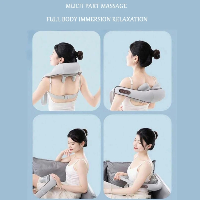 Wireless relaxation massager trapezoidal muscle relaxation deep finger pressure simulation hand pinching neck massager electric portable 241008