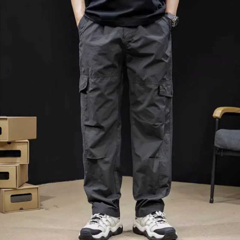 Mens waterproof work pants 2024 new American style attack pants loose oversized mens outdoor pants W241009