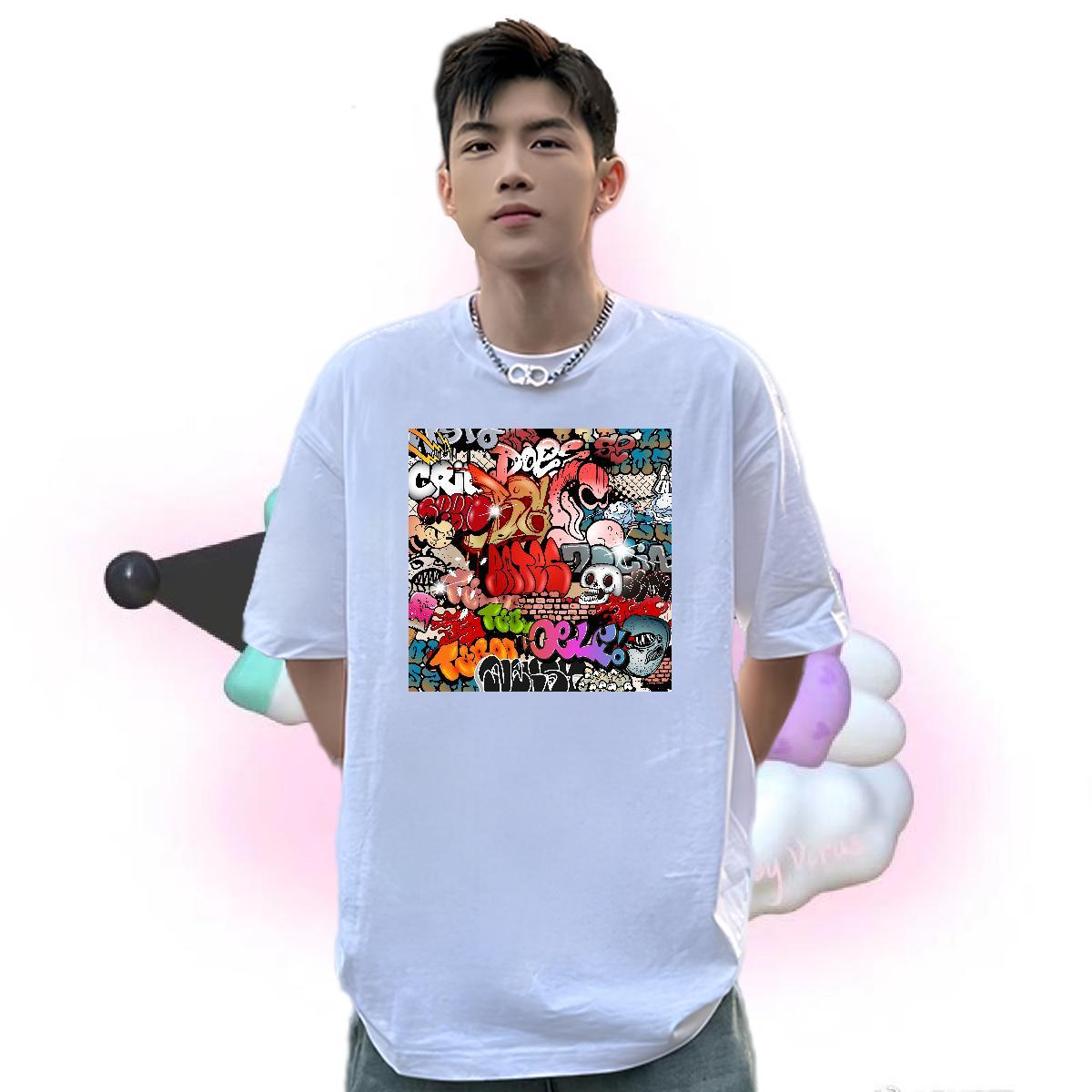 Designer Man T Shirts 100% Cotton 230g skull Street Wear Custom Cartoon Breathable Short Sleeve Couples T Shirts Fashion Casual Tees