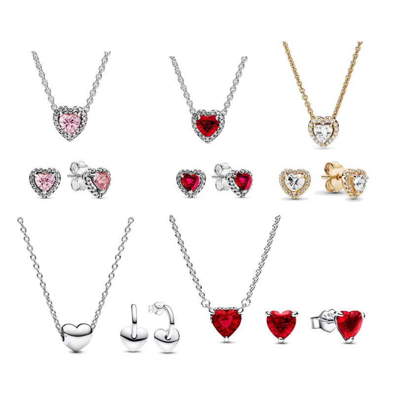 925 Love Mom Necklace And Earrings Set New 925 Silver Jewelery Day Gift Charm Sweet gift for women fashion jewelry