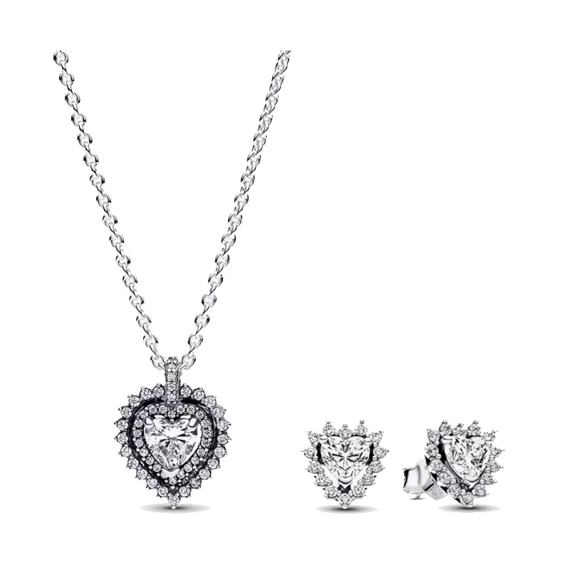 925 Love Mom Necklace And Earrings Set New 925 Silver Jewelery Day Gift Charm Sweet gift for women fashion jewelry