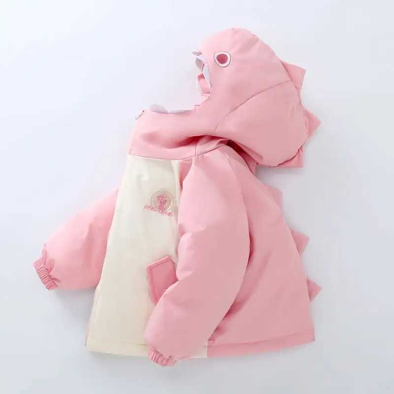 Down Coat 2 3 4 5 6 Years Autumn Winter Baby Boy Jacket Fashion Dinosaur Outerwear Hooded clothing Christmas Party Girls Coat s Clothes H241010