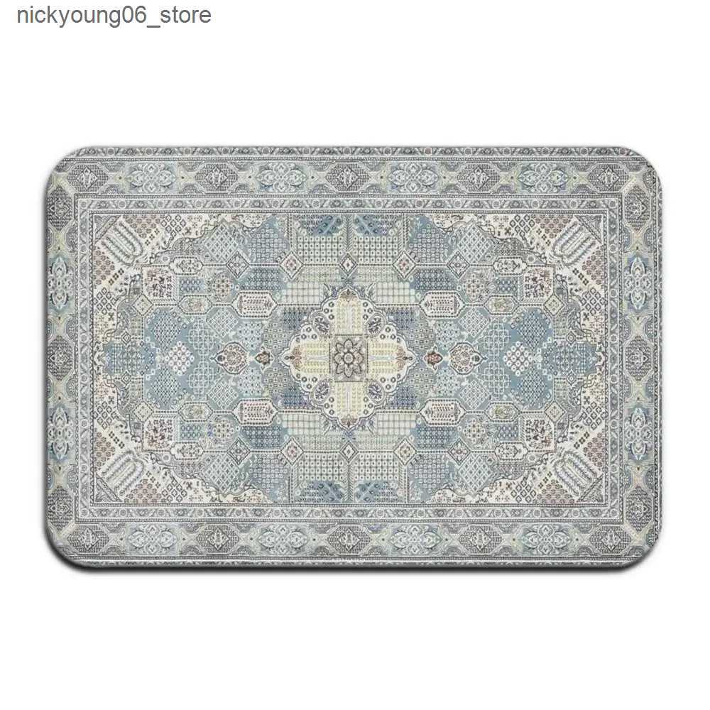 Non-Slip Bath Mats Persian Style Entrance Door Mat Non Slip Kitchen Living Room Rug Entrance Door Bathroom Mat Indoor Carpet Doormat Home Decor L24091