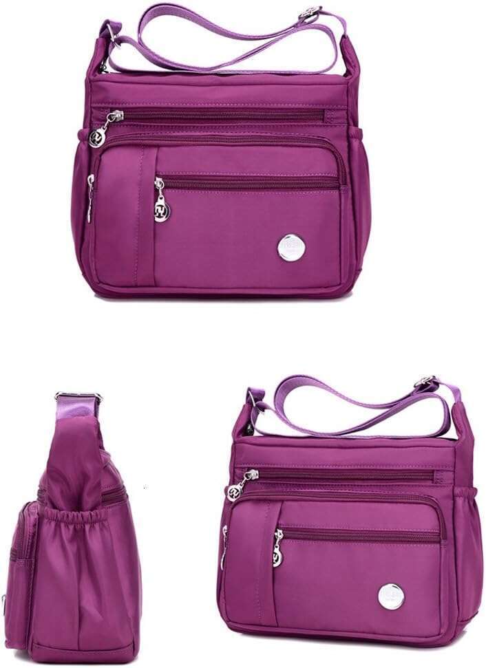 Shoulder Women's Travel Handbag Messenger Cross Body Nylon Bags with Lots of Pockets