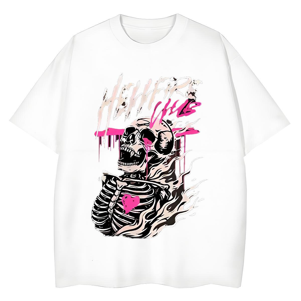 Designer Womens T Shirts 100% Cotton 230g Crew Neck Breathable Hip Hop skull Lady T shirt Free Shipping DIY Printed Tshirts