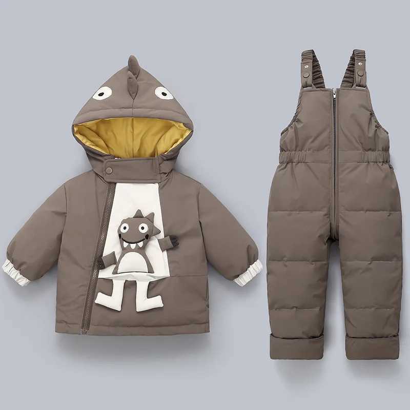 Down Coat Children Clothing Set Baby Winter Warm Cartoon Down Jackets Boy Thick Jumpsuit Infant overcoat toddler Girl Clothes Snowsuit H241010