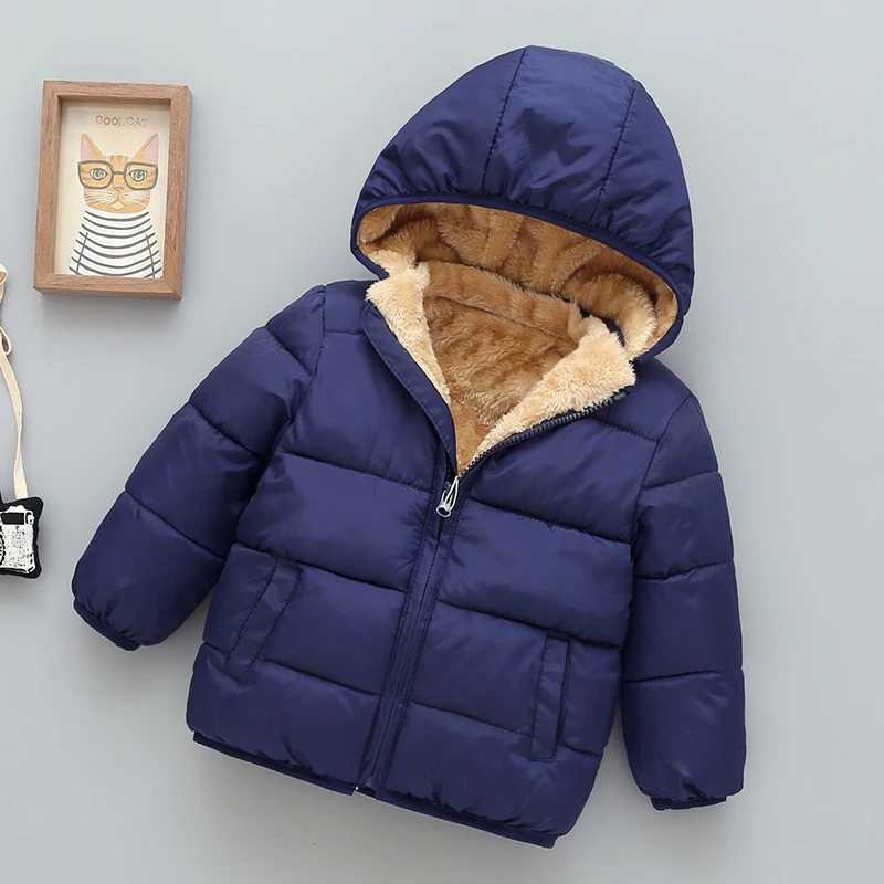 Down Coat Winter baby wool jacket childrens cartoon jacket autumn boys warm hooded jacket girls plush warm jacket H241010