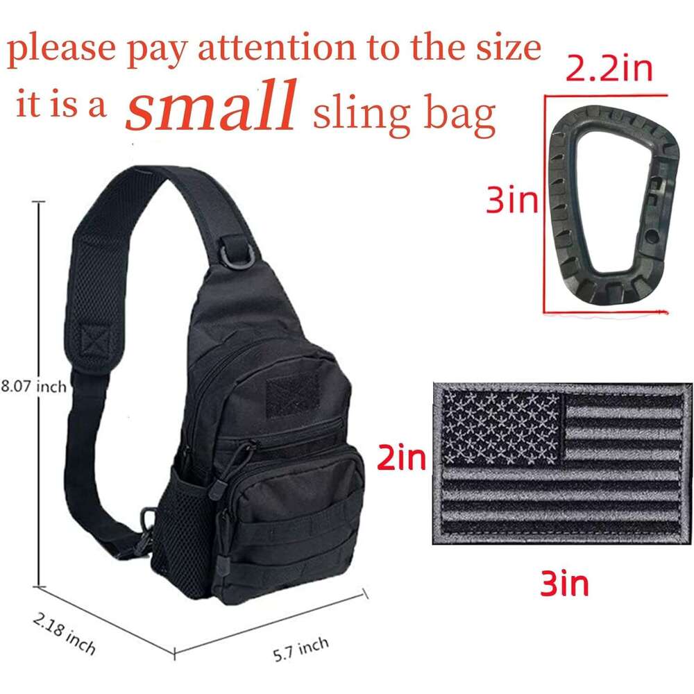 Men's Tactical Sg Bag, Small Shoulder Chest Molle Daypack Backpack for Cycg Hiking Camping Trekking
