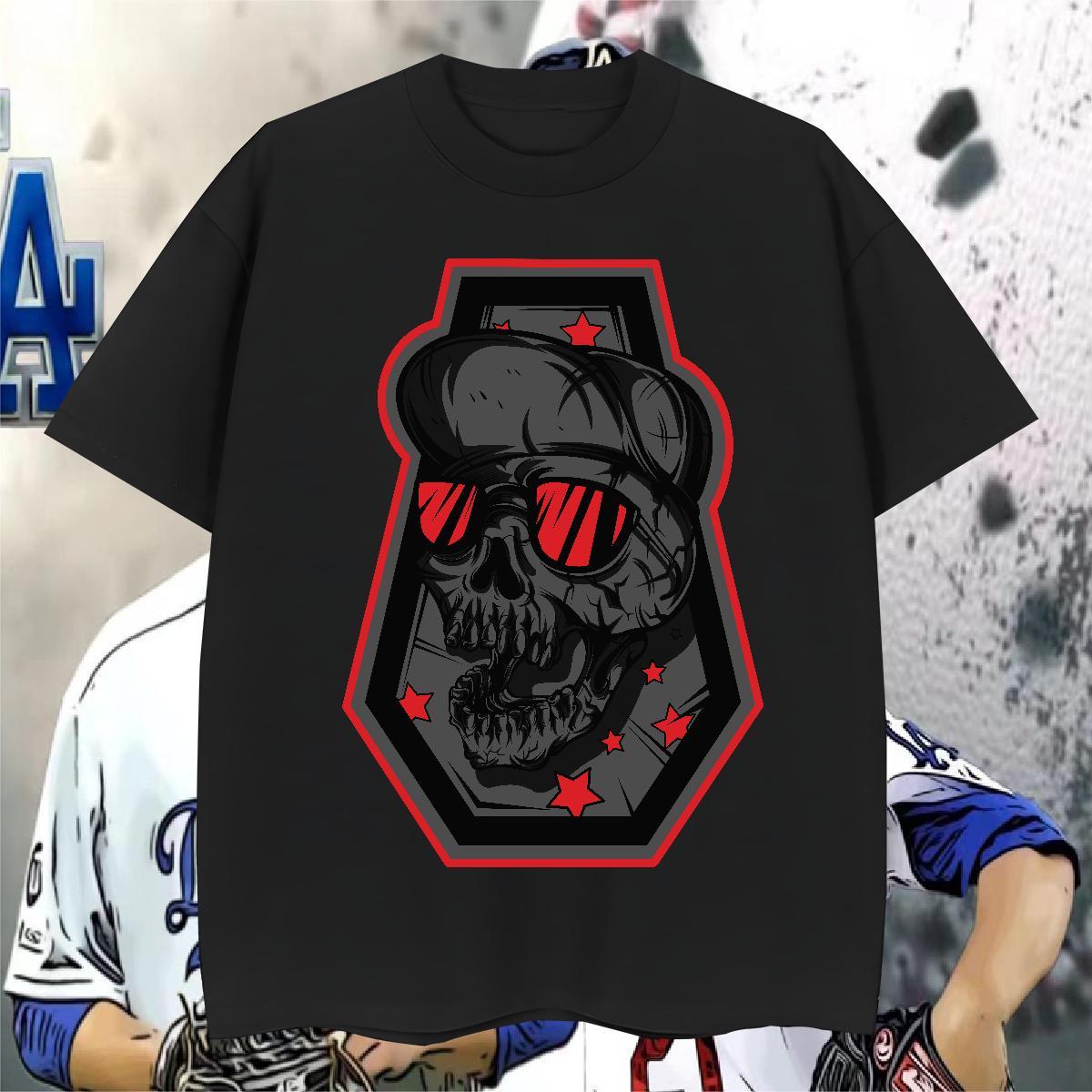 Brand T Shirts Men 100% Cotton 230g skull Outdoor White Plus Size Breathable Crew Neck Men Tees Classic Top Tees