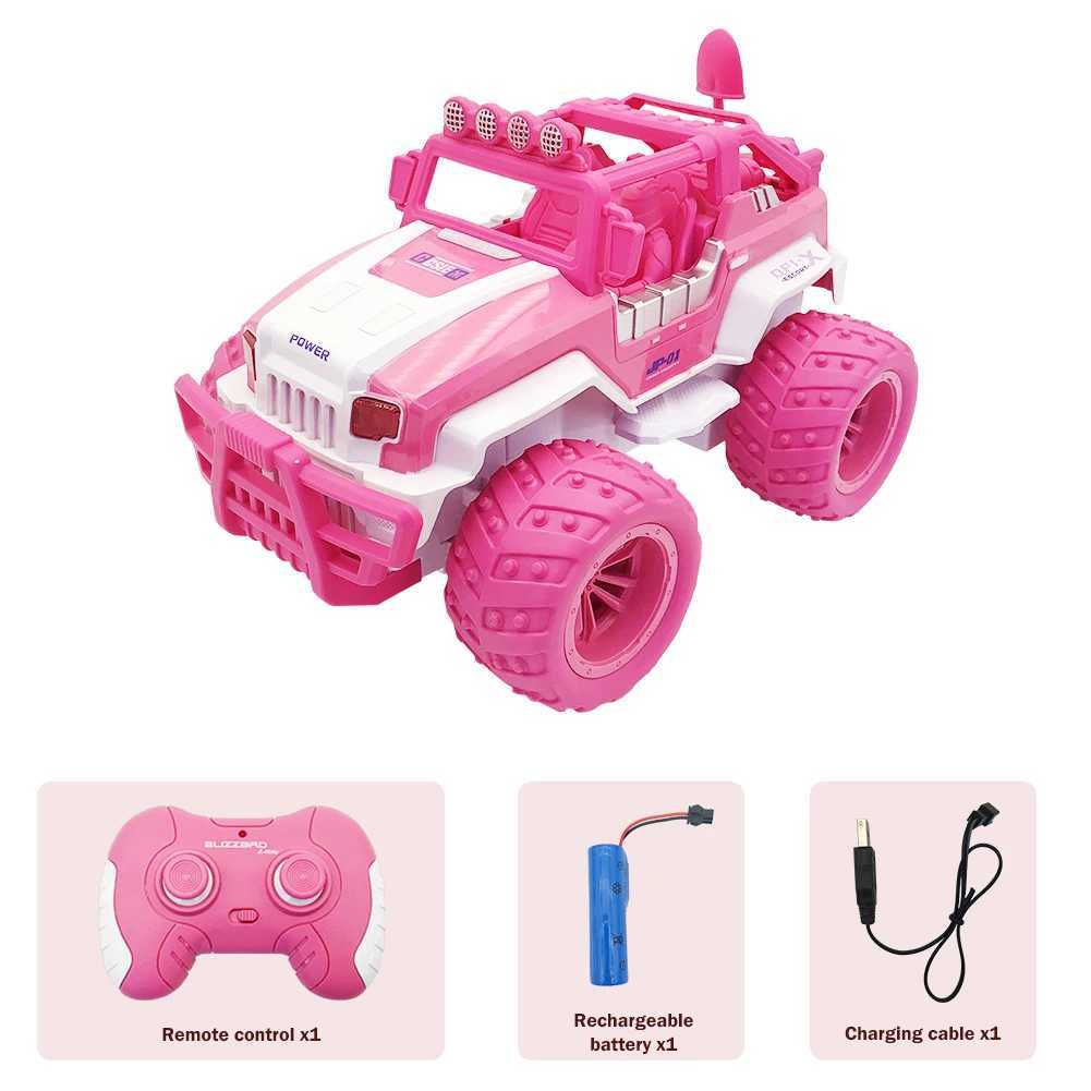 Free shipping Pink Rc Car for Kids Remote Control Truck Children Gift Cross-Country 1 12 Radio-Controlled Vehicles 2.4G Electric Toy