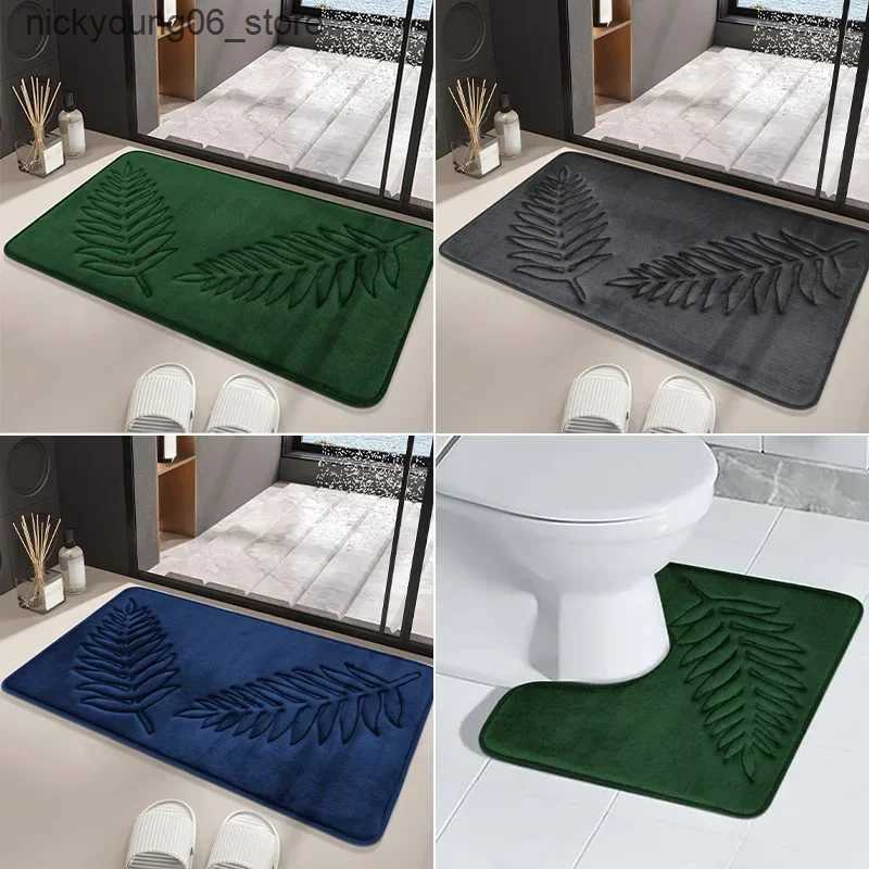 Non-Slip Bath Mats 3pcs/set Bathroom Rug Set Non-Slip Absorbent Shower Pad Soft Memory Foam Toilet Mat U Shaped Carpet Rectangle Floor Bath Mat L24091