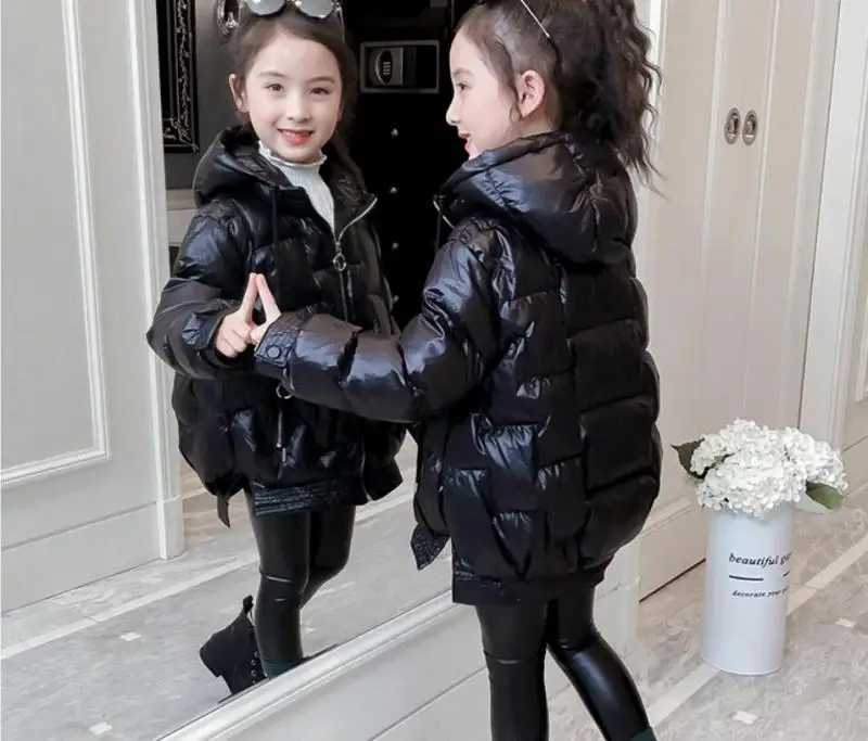 Down Coat 2024 autumn and winter hooded childrens down jacket for girls warm down jacket for girls aged 2-15 H241010